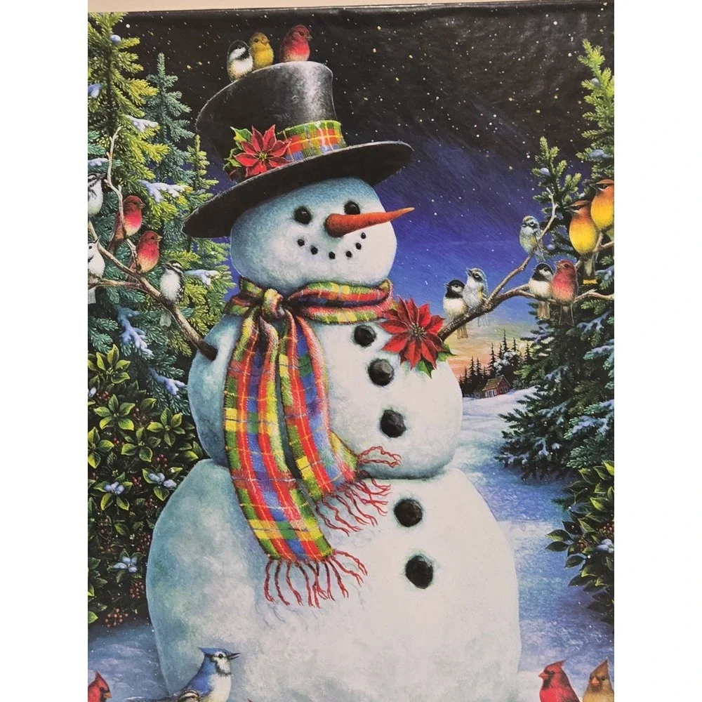 Springbok 1000 Piece Jigsaw Puzzle - Feathered Friends Snowman Birds (24